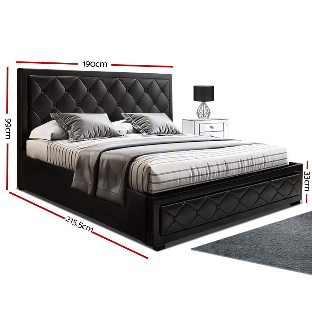 Artiss Tiyo Gas Lift Bed Frame King Black