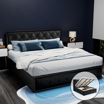 Artiss Tiyo Gas Lift Bed Frame King Black