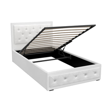Artiss Tiyo Gas Lift Bed Frame King Single White