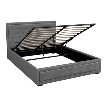 Artiss Scandinavian Tufted Gas Lift Queen Bed Frame Grey