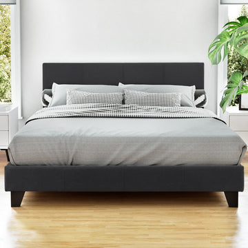 Artiss Neo Double Bed Frame Charcoal Linen 300kg