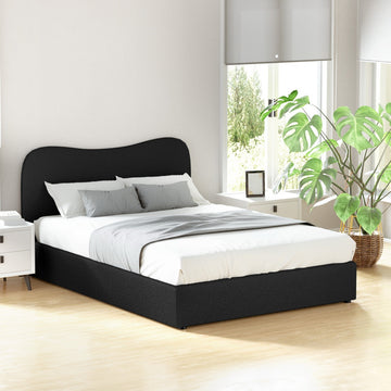 Artiss Boucle Upholstered Bed Frame Double Size Beige
