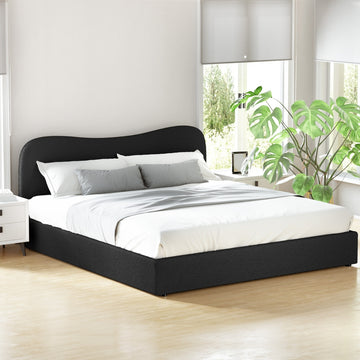 Artiss DARA Boucle King Bed Frame Black 300kg