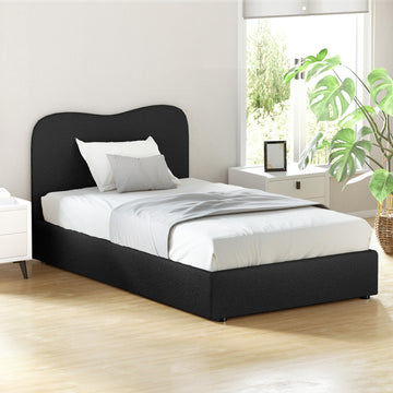 Artiss DARA Boucle King Single Bed Frame Black
