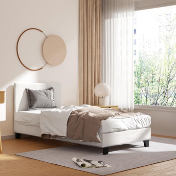 Artiss Neo Upholstered Bed Frame Single Cream Boucle
