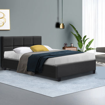 Artiss Tino Upholstered Bed Frame Double Size Charcoal