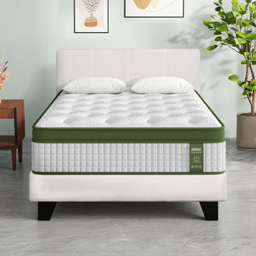 Artiss BedStory Single Bed Frame With Hybrid Mattress Platform White