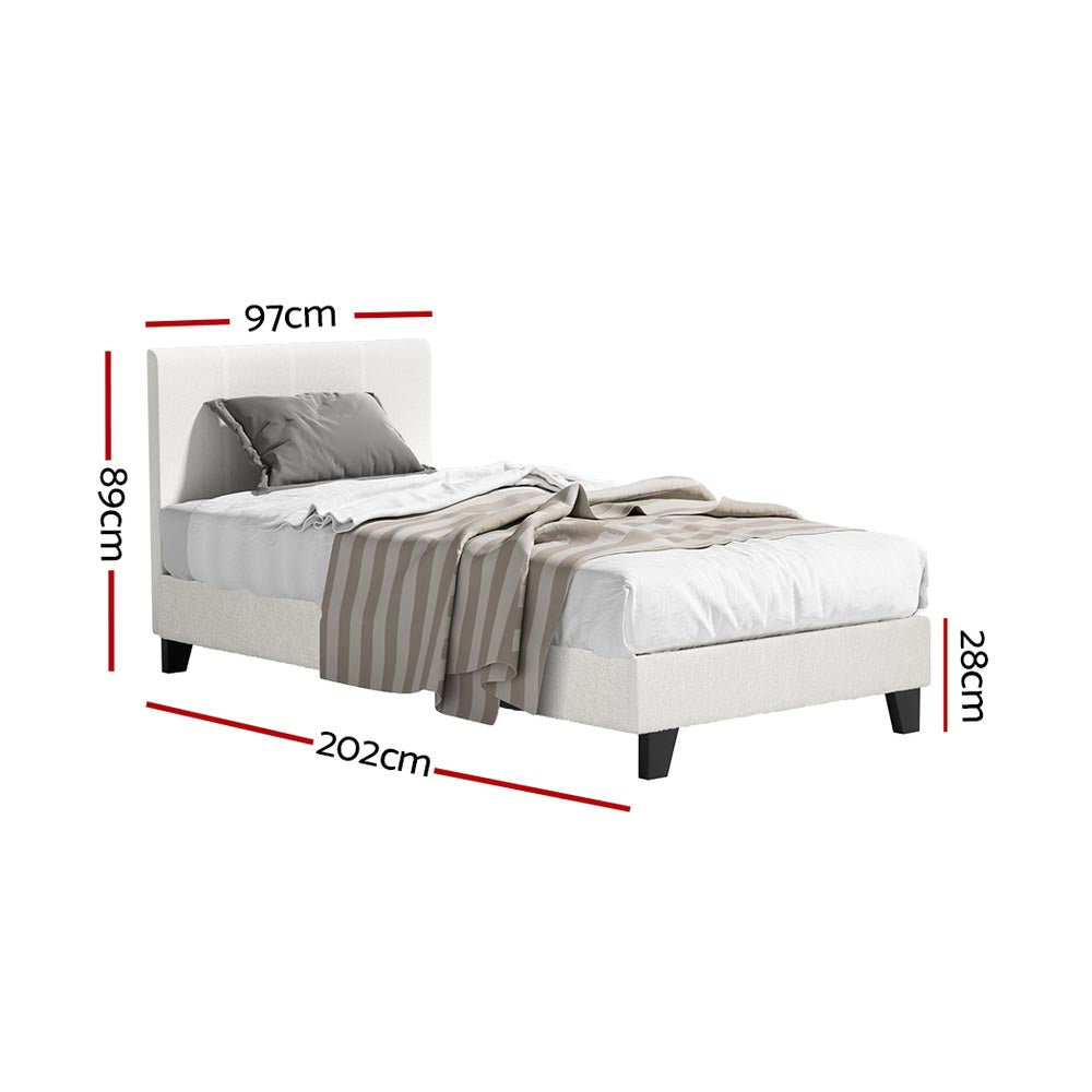 Artiss BedStory Single Bed Frame With Hybrid Mattress Platform White