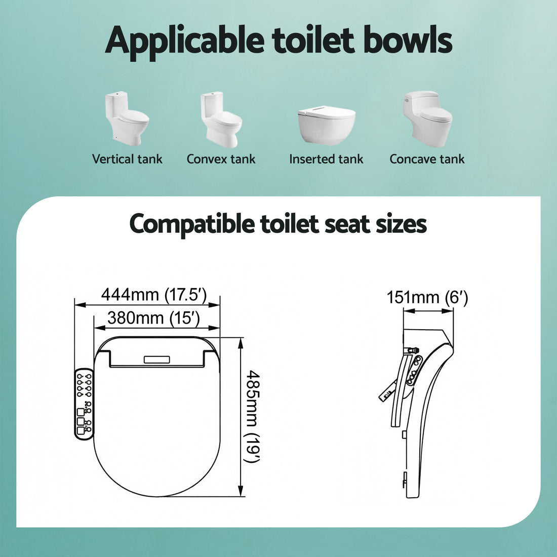 Cefito Electric Bidet Toilet Seat LED Display Heated Dryer White