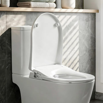 Cefito Non Electric Bidet Toilet Seat D-Shape Dual Nozzle White