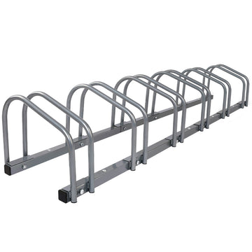 Weisshorn 6 Bike Floor Standing Rack Storage Stand Silver