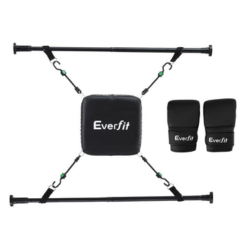 Everfit Doorway Punching Bag Adjustable Height Black with Gloves