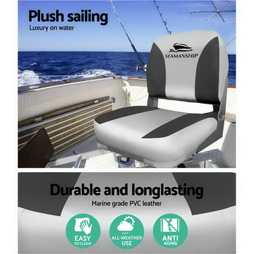 Seamanship Folding Boat Seats Marine Swivel Charcoal