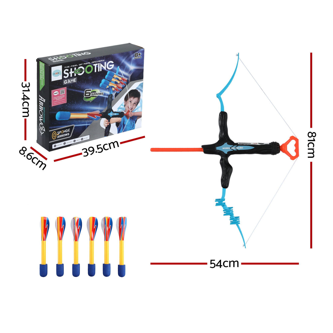 Keezi Kids Bow and Arrow Set with 6 Foam Arrows for Outdoor Archery Fun