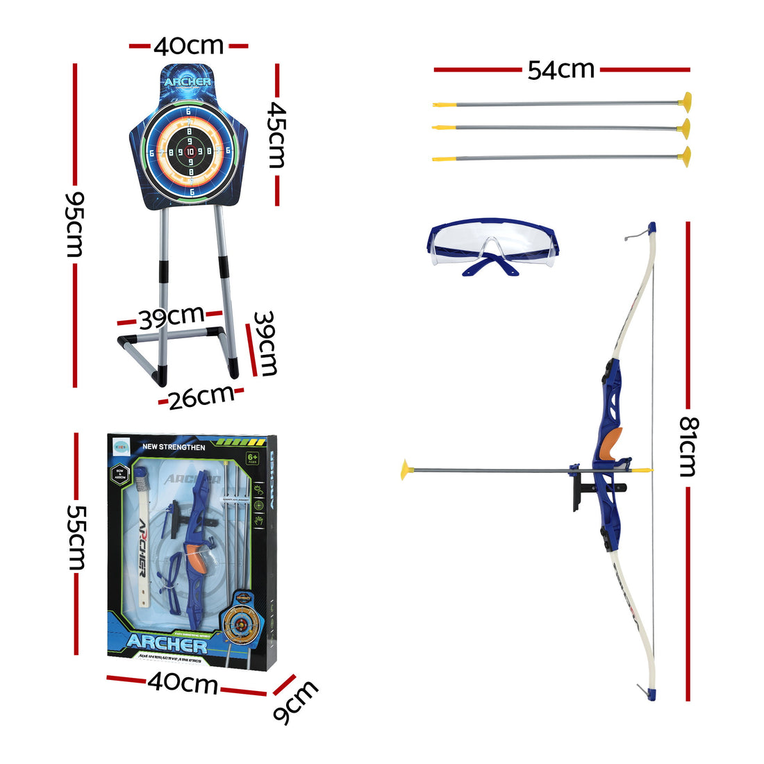 Keezi Kids Bow and Arrow Set with Standing Target and Suction Cup Arrows