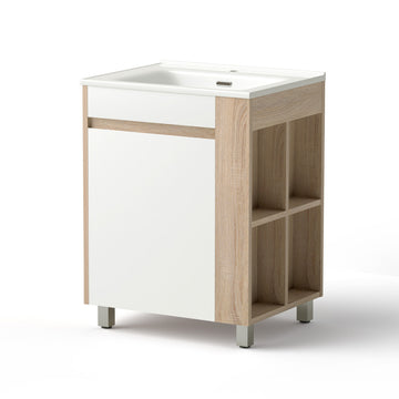 Cefito Freestanding Bathroom Vanity Cabinet 60cm White Pine