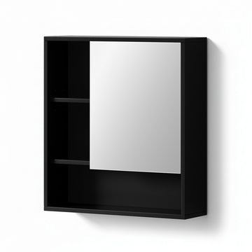 Cefito Bathroom Mirror Cabinet Medicine Storage Wall Mounted 56cm Black