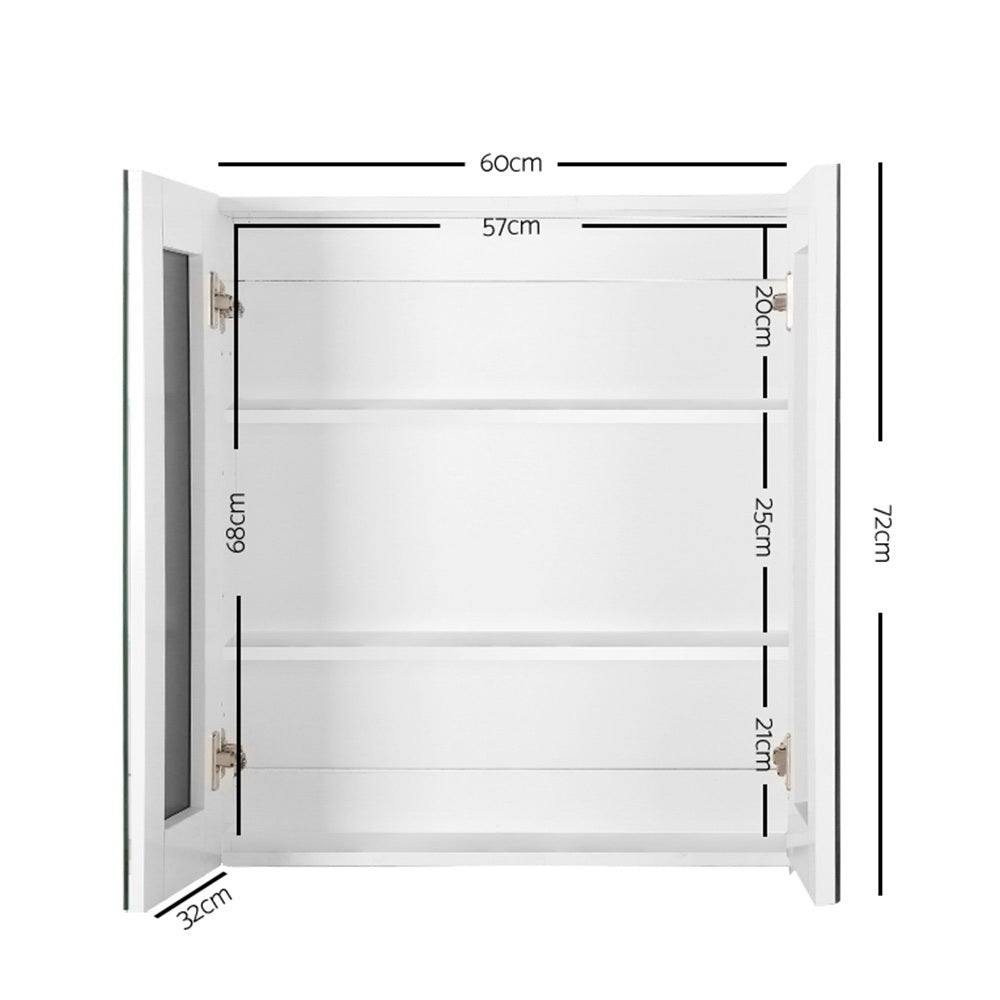 Cefito Bathroom Mirror Cabinet 600 x 720mm White