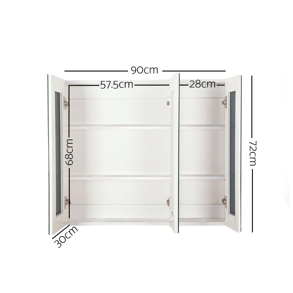 Cefito Bathroom Vanity Mirror Cabinet 900 x 720mm White