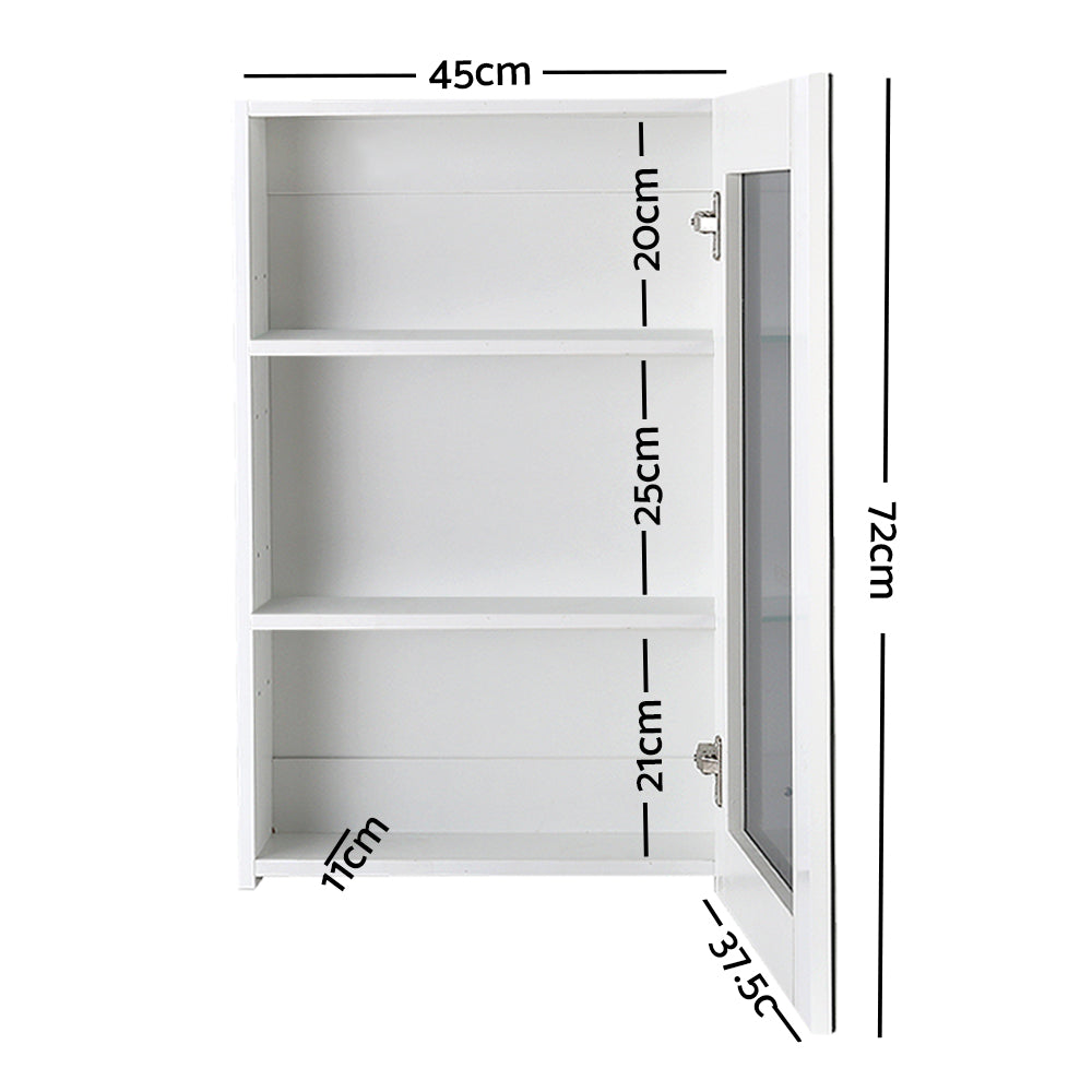 Cefito Soft Closing Gloss White Bathroom Mirror Cabinet 450mm