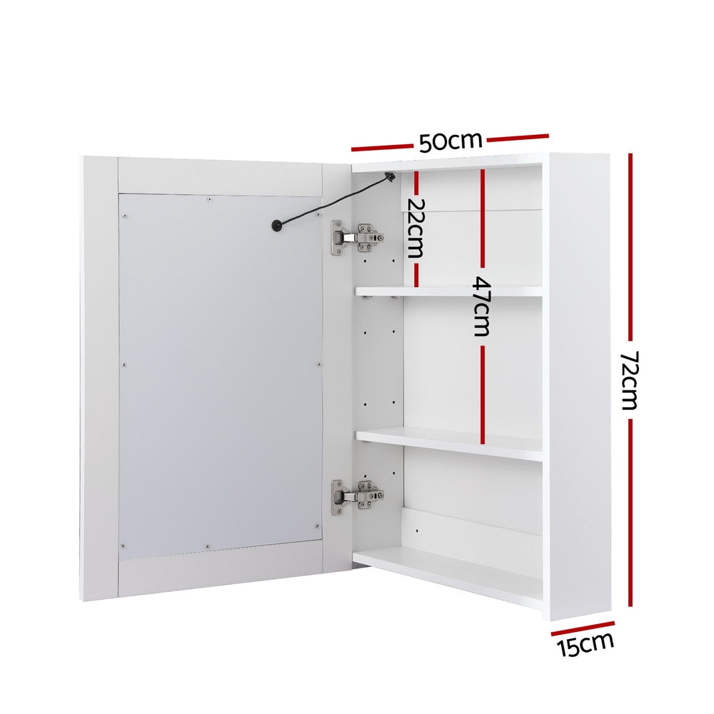 Cefito LED Mirror Cabinet Single Door Anti-Fog White 500mm