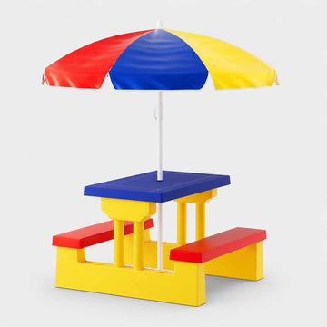 Keezi Kids Outdoor Picnic Table Set with Umbrella Adjustable