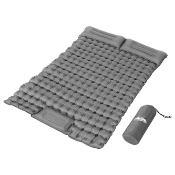 Weisshorn Self Inflating Sleeping Mat 9cm Thick Double Pillow Green
