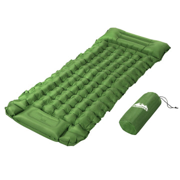 Weisshorn Self Inflating Camping Mat 9cm Thick with Pillow Green