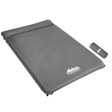Weisshorn Double Self Inflating Mat Camping 199x137cm Grey