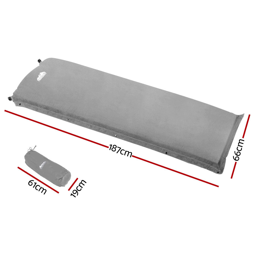 Weisshorn Self Inflating Camping Mat 9.5cm Thick Grey