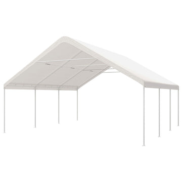 Instahut Heavy Duty Carport 6x6m UV Resistant Water Resistant Steel Frame White