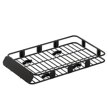 Giantz Extendable Roof Rack Cargo Basket 160cm Black 100kg Load