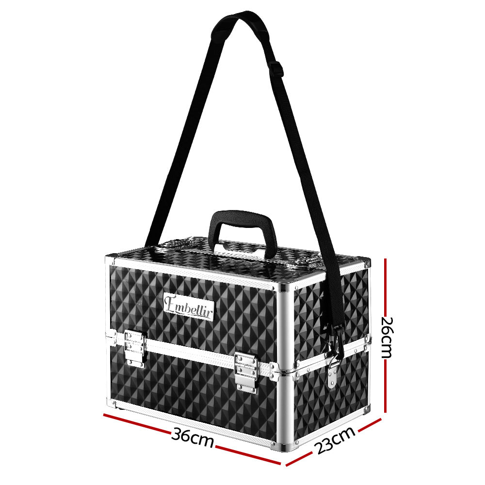 Embellir Makeup Case with Aluminium Frame Black