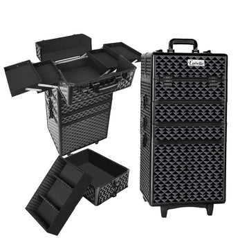 Embellir Makeup Trolley Case 4 Layer Portable Black