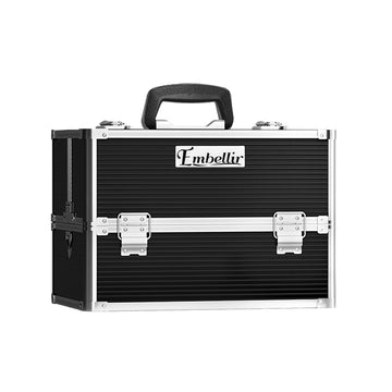 Embellir Makeup Case with Aluminium Frame Lockable Black