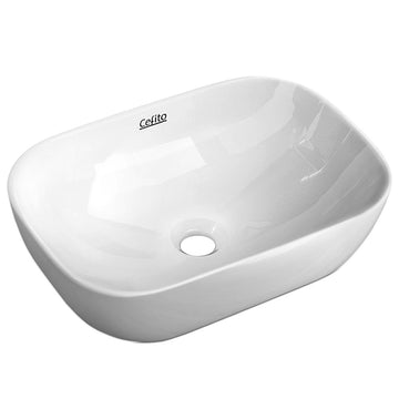 Cefito Ceramic Oval Vanity Basin 46cm White Nano Glazed