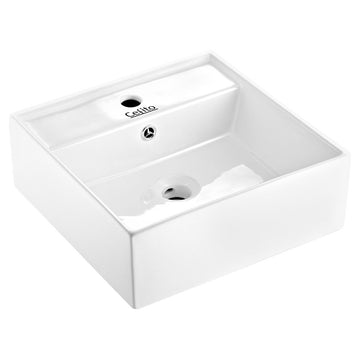 Cefito Ceramic Square Vanity Basin 41cm White Nano Glazed