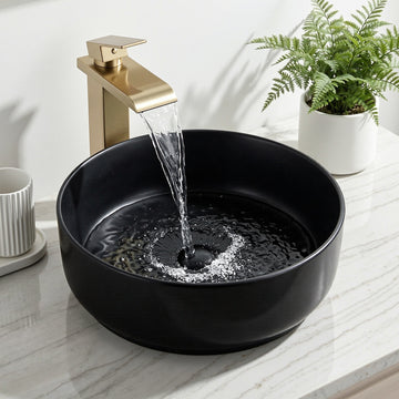 Cefito Matte Black Ceramic Vessel Basin 35cm