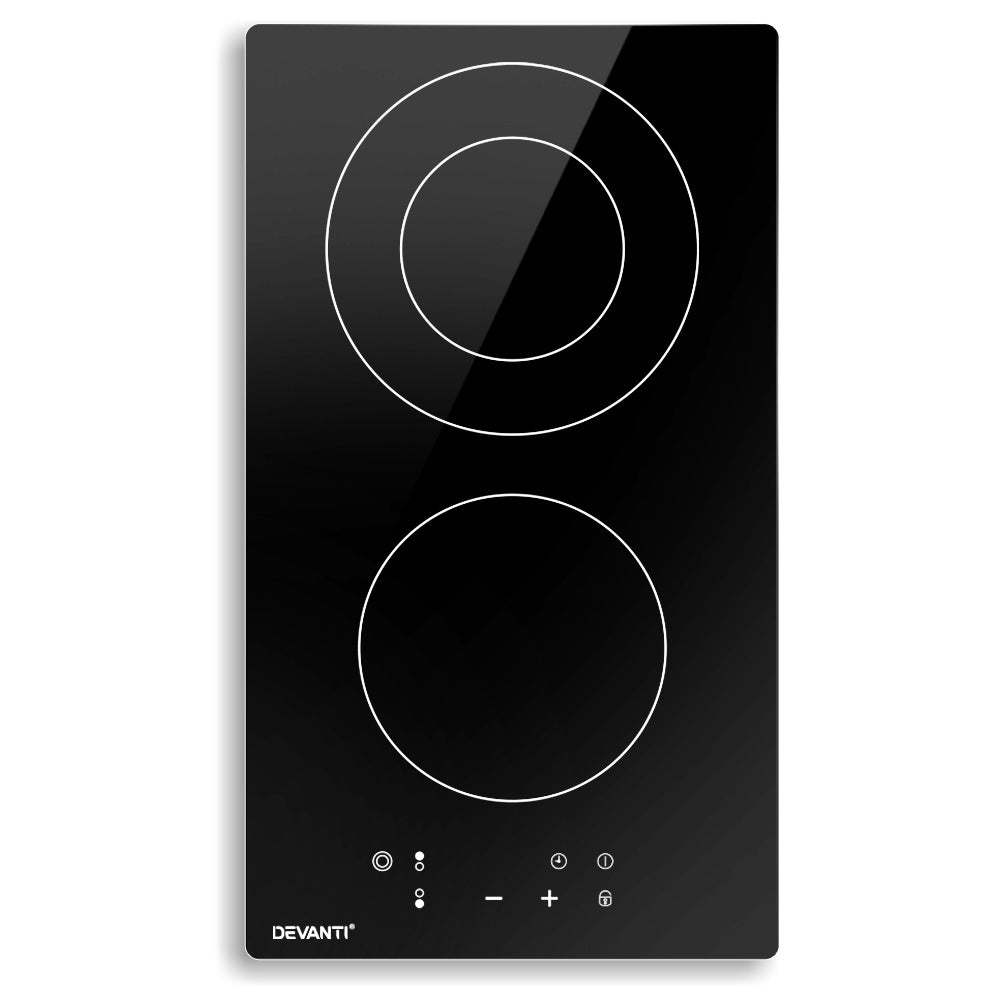 Devanti Ceramic Cooktop 30cm Black Glass