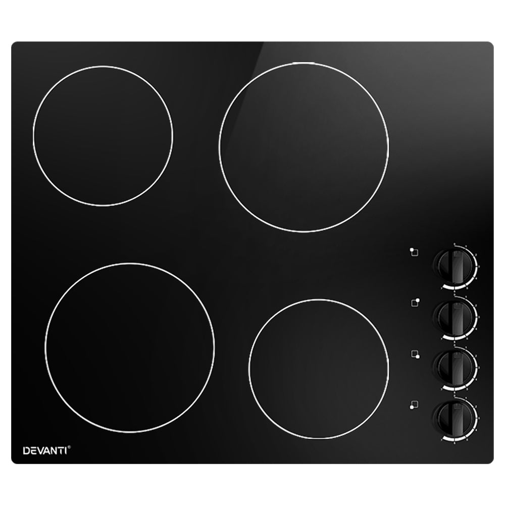 Devanti Ceramic Cooktop 60cm Black Glass