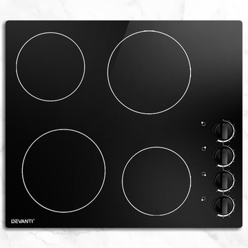 Devanti Ceramic Cooktop 60cm Black Glass
