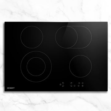 Devanti Ceramic Cooktop 77cm 6-Zone Electric Black Glass