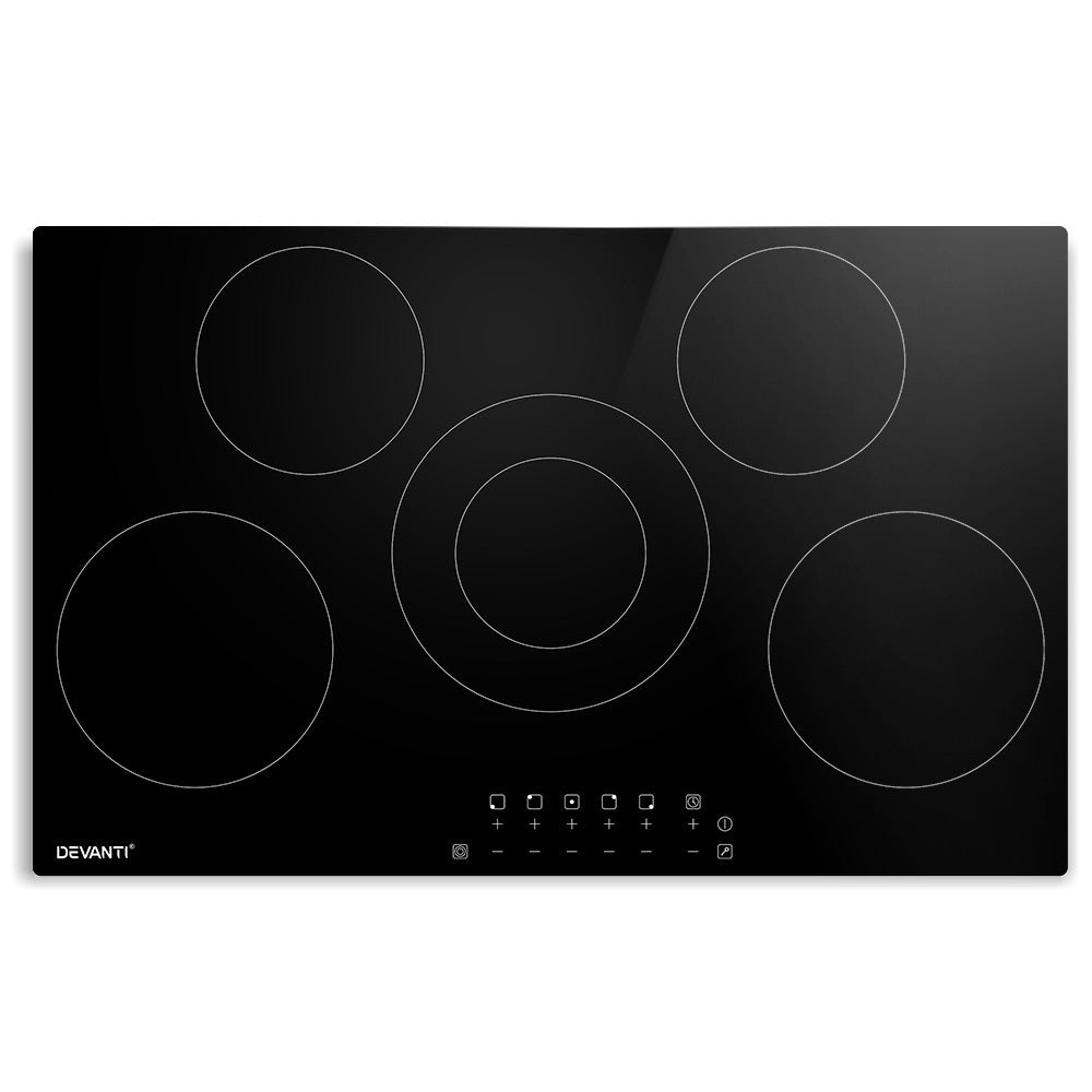 Devanti Ceramic Cooktop 90cm Black Glass