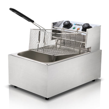 Devanti Commercial Deep Fryer 10L Single Basket 2200W Stainless Steel