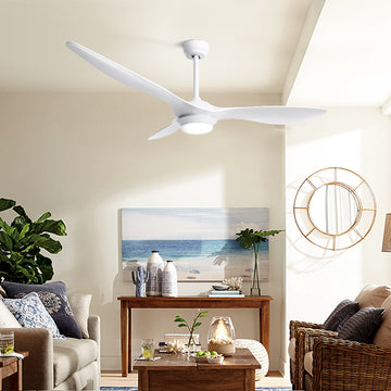 Devanti 52 inch Ceiling Fan with LED Light Remote White