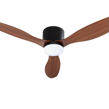 Devanti 52 Inch Ceiling Fan DC Motor LED Light Remote Dark Wood