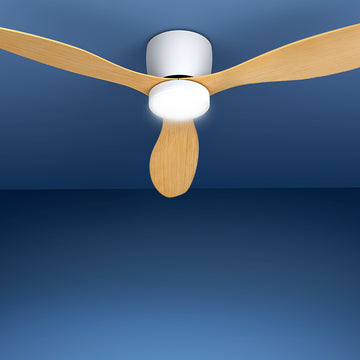 Devanti Ceiling Fan with LED Light and Remote 52-inch White