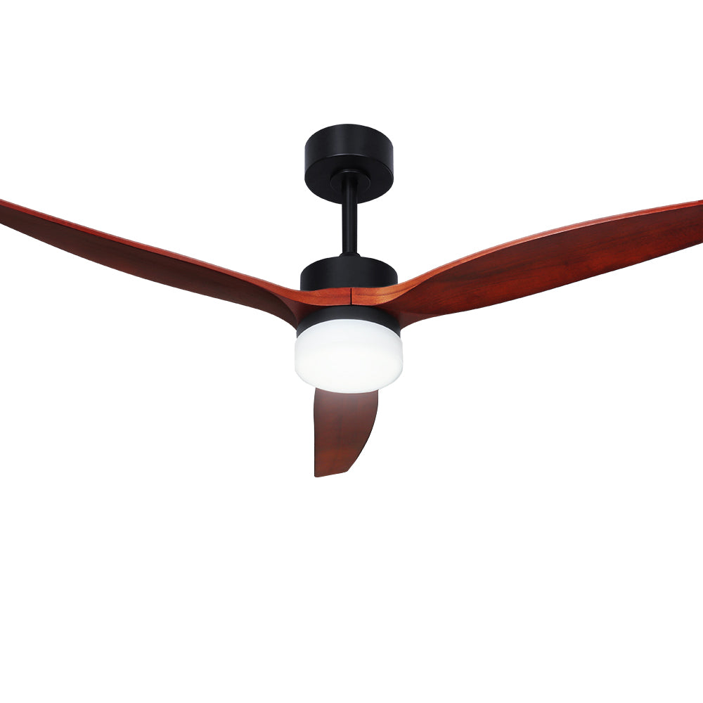 Devanti Ceiling Fan with LED Light and Remote 52-inch Dark Wood