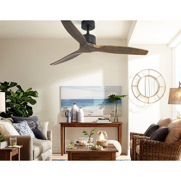 Devanti 52 inch Wooden Ceiling Fan with Remote Dark Wood