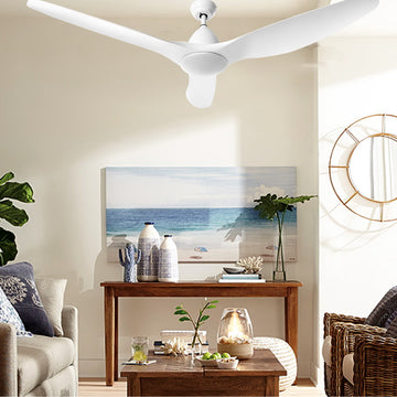 Devanti 64 inch Ceiling Fan with LED Light and Remote White